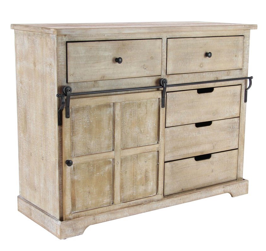 Chesterton Modern Wooden Rectangular 5 Drawer Accent Cabinet