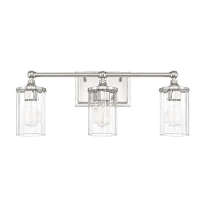 Hague 3-Light Vanity Light with Clear Beveled Glass